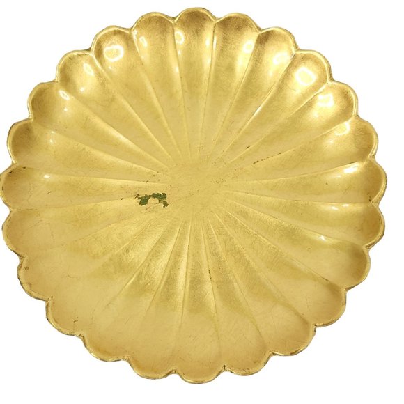 Vintage Serving Platter Tray Appetizer Dessert Plates Set Gold Flower Retro MCM - Picture 6 of 11